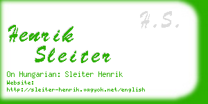 henrik sleiter business card
